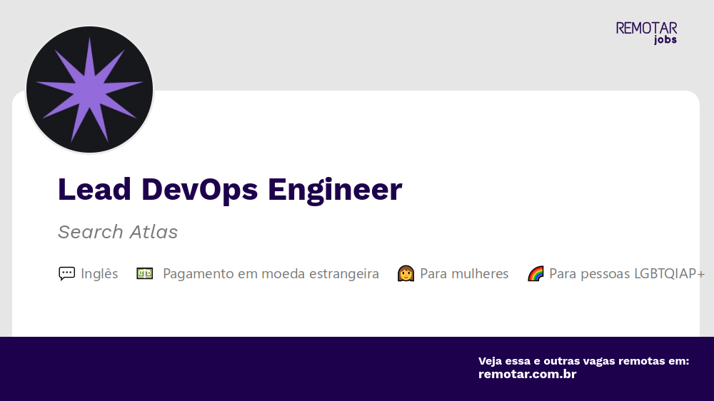 Lead DevOps Engineer | Vagas 100% remotas
