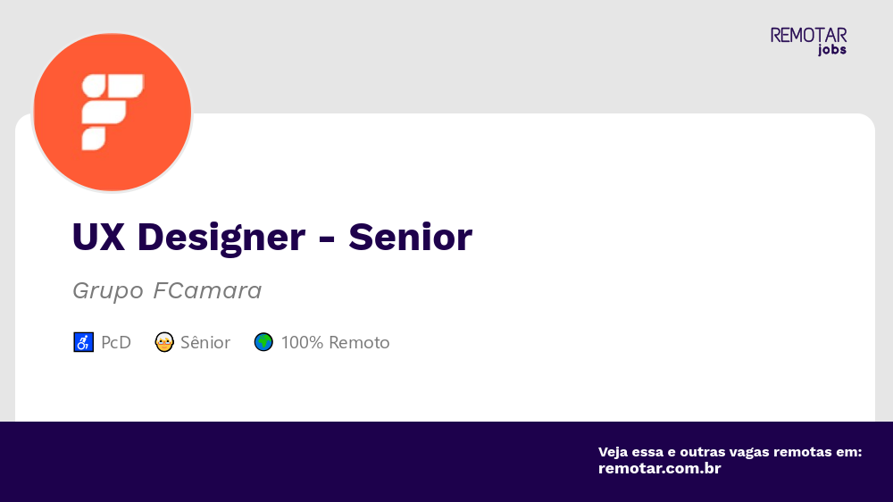 UX Designer - Senior | Vagas 100% remotas