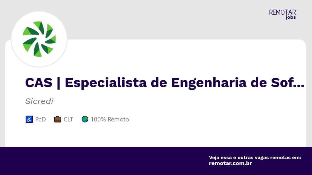 Especialista de Engenharia de Software - Foco em Negócios | Vagas 100% ...
